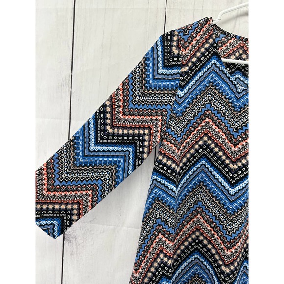 Stitch Fix Everly Chevron Floral Scoop Neck 3/4th Sleeve Top Size Small - Picture 3 of 3